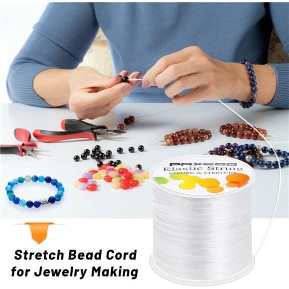 White 1mm Elastic‎ Bracelet String Cord Stretch Bead Cord for Jewelry Making - Picture 6 of 7